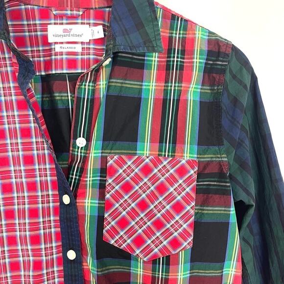 Vineyard Vines Holiday Plaid Party Relaxed Button Down Shirt - Picture 3 of 12
